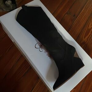 Jessica Simpson Black heel wedge boots